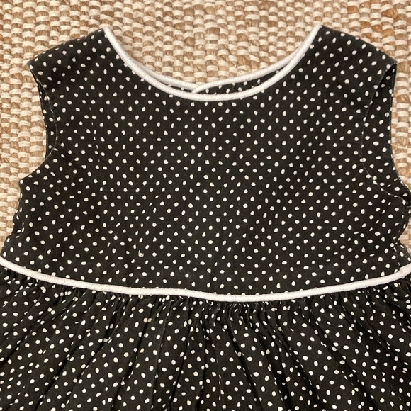 Vintage Black & White Dot Handmade Cotton Dress Size 4 90's Y2K - Picture 2 of 6